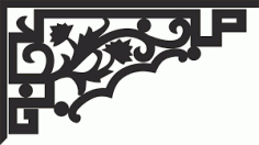 Decorative Floral Corner Free DXF File