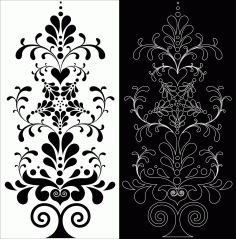 Decorative Floral Pattern Double Free DXF File