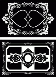 Decorative Frame With Heart Motifs For Laser Cut Cnc Free DXF File