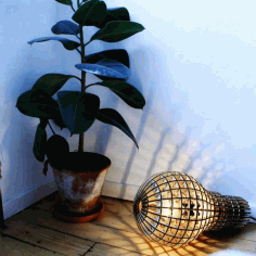 Decorative Lamp Bulb Wooden Template Free DXF File