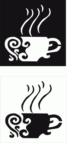 Decorative Motifs Of Coffee Cups For Laser Cutting Free DXF File