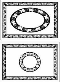 Decorative Motifs Rectangular Frame For Laser Cut Cnc Free Vector File