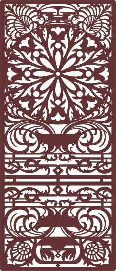 Decorative Privacy Partition Indoor Panel Room Divider Seamless Design Pattern For Laser Cut Free Vector File