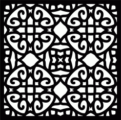 Decorative Privacy Partition Indoor Panels Floral Lattice Stencil Room Divider Free DXF File