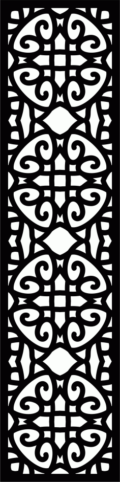 Decorative Privacy Partition Indoor Panels Room Divider Floral Lattice Stencil Pattern For Laser Cut Free Vector File