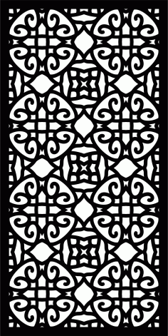 Decorative Privacy Partition Indoor Panels Room Divider Floral Lattice Stencil Seamless Free DXF File