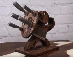 Decorative Spartan Knife Holder For Laser Cut Free DXF File