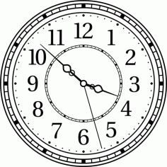 Decorative Wall Clock Awesome Pattern Laser Cut Free Vector File