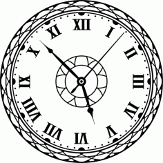 Decorative Wall Clock Laser Cut Free Vector File