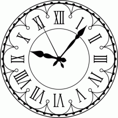 Decorative Wall Clock Model Laser Cut Free Vector File
