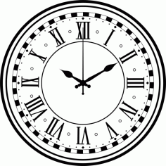 Decorative Wall Clock Pattern Laser Cut Free Vector File