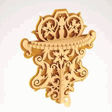 Decorative Wall Shelf With Hooks Free DXF File