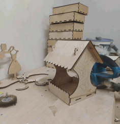 Decorative Wooden Bird Feeder For Laser Cut Free DXF File