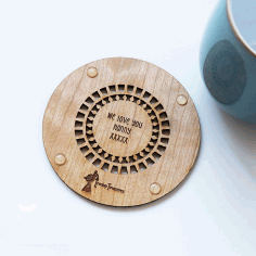 Decorative Wooden Coaster Laser Cut Free Vector File