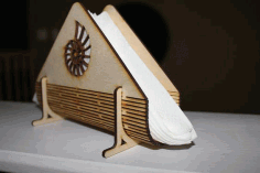 Decorative Wooden Napkin Holder Laser Cutting Free Vector File