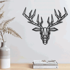 Deer Geometric Polygonal Modern Decor Animal Wall Art Free DXF File