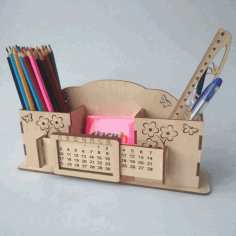 Desk Organizer With Calendar Pen Stand For Laser Cut Free Vector File, Free Vectors File