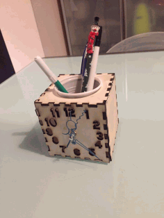 Desk Organizer With Clock Free DXF File