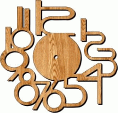 Digital Wall Clock For Laser Cut Plasma Free Vector File