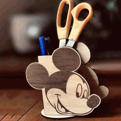 Disney Mickey Mouse Pencil Holder Laser Cut Free Vector File