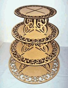 Display Shelves With Four Circle Circle Products For Laser Cut Cnc Free DXF File