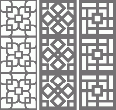 Divider Seamless Floral Grill Panels Set For Laser Cutting Free DXF File