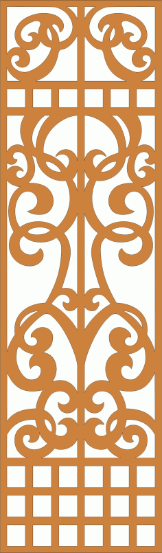 Divider Seamless Floral Screen Art For Laser Cutting Free DXF File