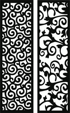 Divider Seamless Floral Screen For Laser Cutiing Free Vector File