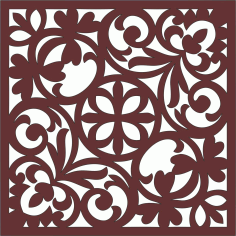 Divider Seamless Floral Screen Pattern For Laser Cutiing Free Vector File