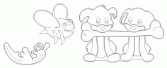 Dog And Bone Figur Free DXF File