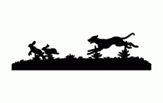 Dog Chasing Rabbits Free DXF File