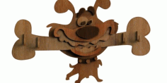 Dog With Bone Key Holder Laser Cut Free DXF File