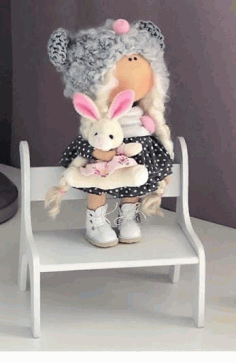 Doll Chair Miniature Dollhouse Bench Kids Gift Free Vector File