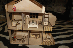 Dollhouse Kit 4mm Template For Laser Cut Free Vector File