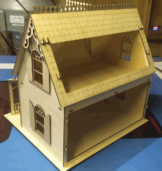 Dollhouse Wooden Decorative For Laser Cut Free Vector File