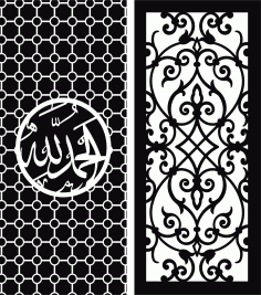 Door Seamless Floral Screen Panel For Laser Cutting Free DXF File