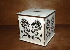 Dragon Small Bank For Laser Cut Free DXF File