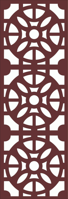 Drawing Room Grill Floral Seamless Panel For Laser Cutting Free DXF File