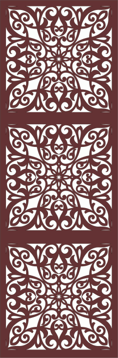 Drawing Room Grill Separator Seamless Panel For Laser Cutting Free DXF File