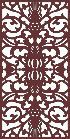 Drawing Room Screen Floral Seamless Design For Laser Cutiing Free Vector File
