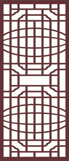 Drawing Room Screen Separator Seamless Design Cnc Laser Cutting Free DXF File