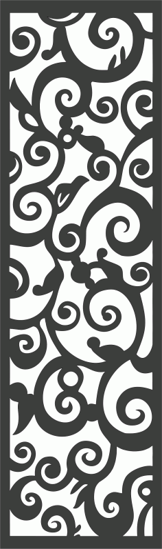 Drawing Room Screen Separator Seamless Design For Laser Cutting Free DXF File