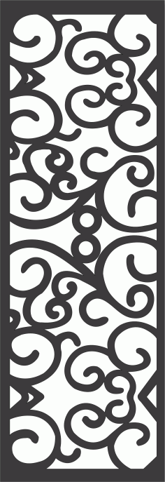 Drawing Room Screen Separator Seamless Panel For Laser Cutting Free DXF File