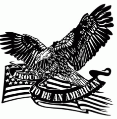 Eagle Decal Silhouette Logo Free DXF File