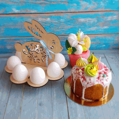 Easter Bunny Egg Holder Template For Laser Cut Free Vector File
