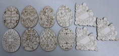 Easter Decorations For Laser Cut Free Vector File, Free Vectors File