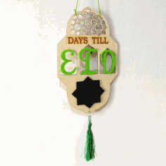 Eid Mubarak Wooden Countdown Message Board Free Vector File