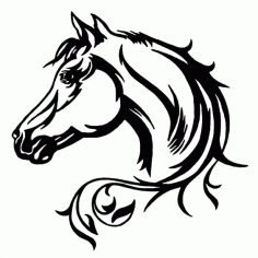 Elegant Horse Head Car Decal Free DXF File