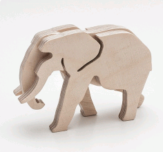 Elephant Laser Cut Free DXF File