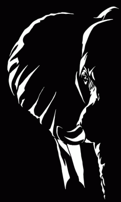 Engrave Elephant Portrait For Laser Cut Free DXF File